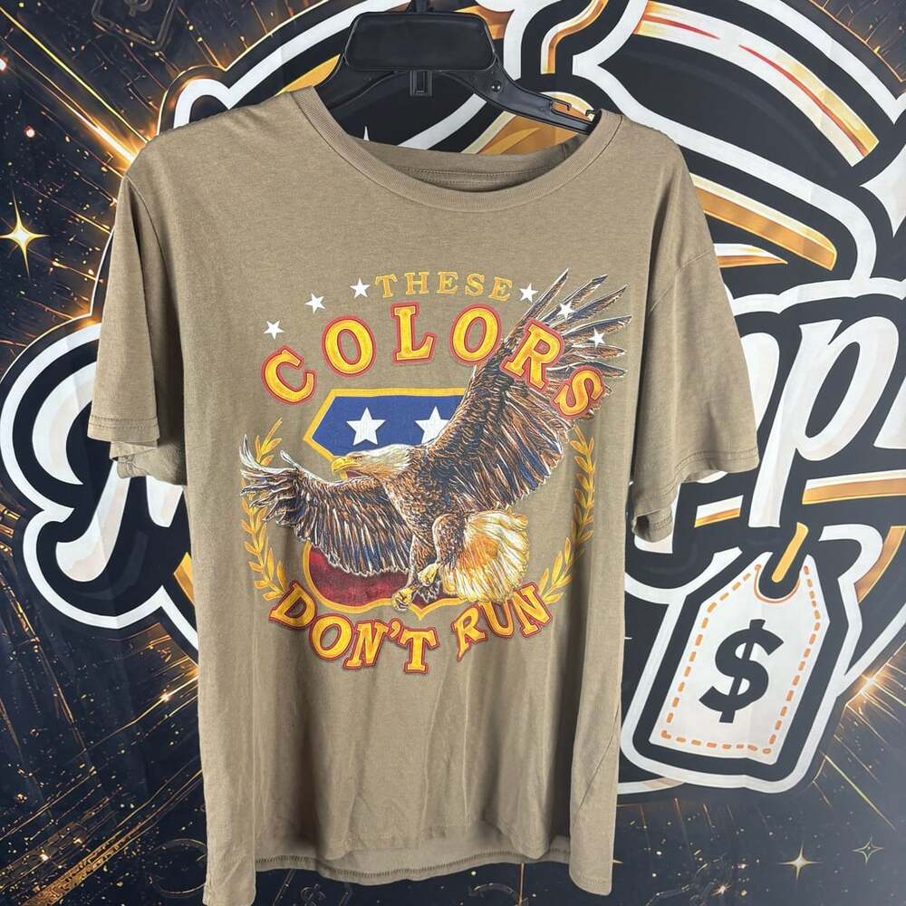 Celebrate! Patriotic These Colors Don't Run Bald Eagle Brown T-Shirt XL